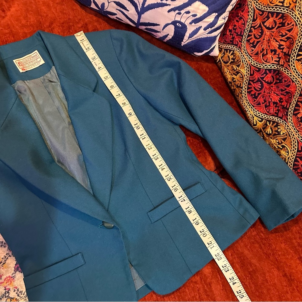 Pendleton Teal Virgin Wool Single Button Blazer - image 14